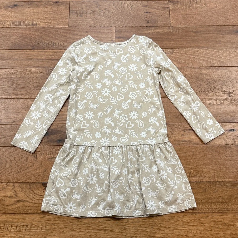Carters Kids Boho Icon Print Ruffle Hem Long-Sleeve Dress - Size 10/10A